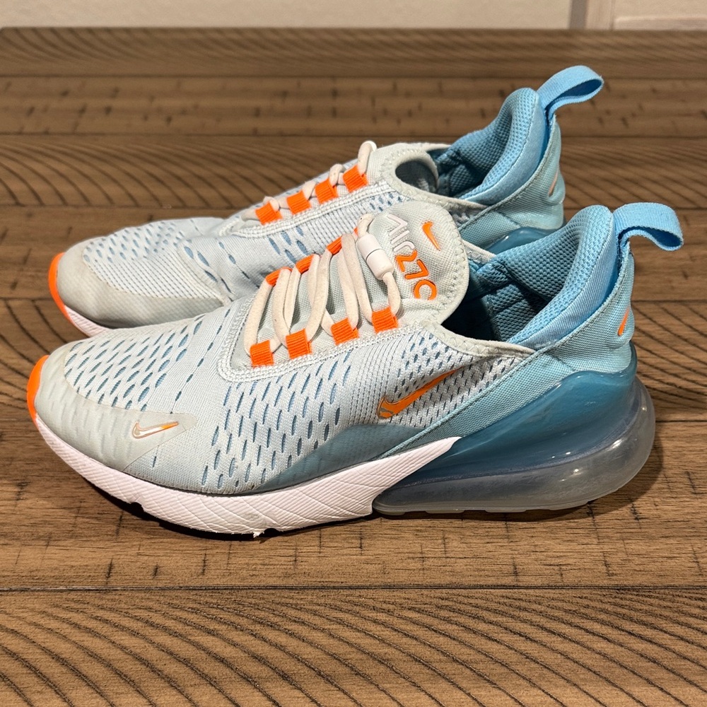 Nike Air Max 270 Blue and Orange Sneakers